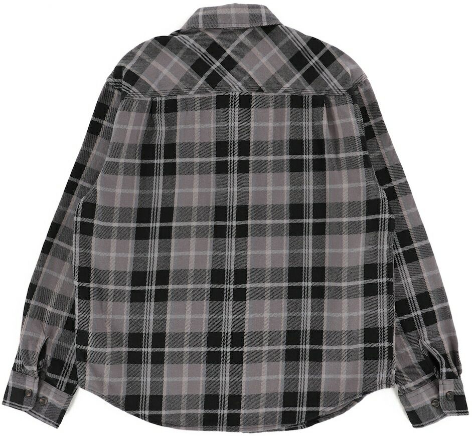 Brixton Vintage Wash Flannel Shirt Black|Charcoal Beige|Slate M ネルシャツ