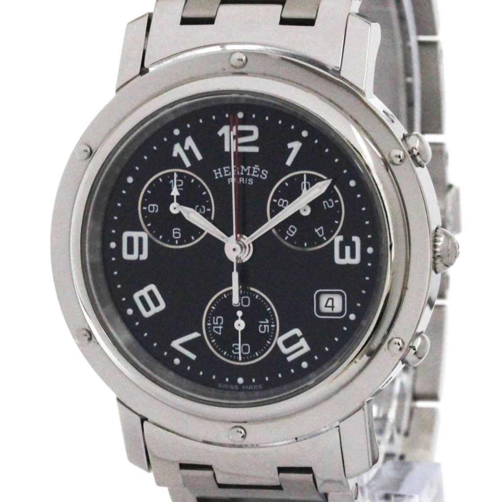エルメス HERMES クリッパー クロノグラフ ステンレススチール クォーツ メンズ 時計 CL 1 910 外装仕上げ済み