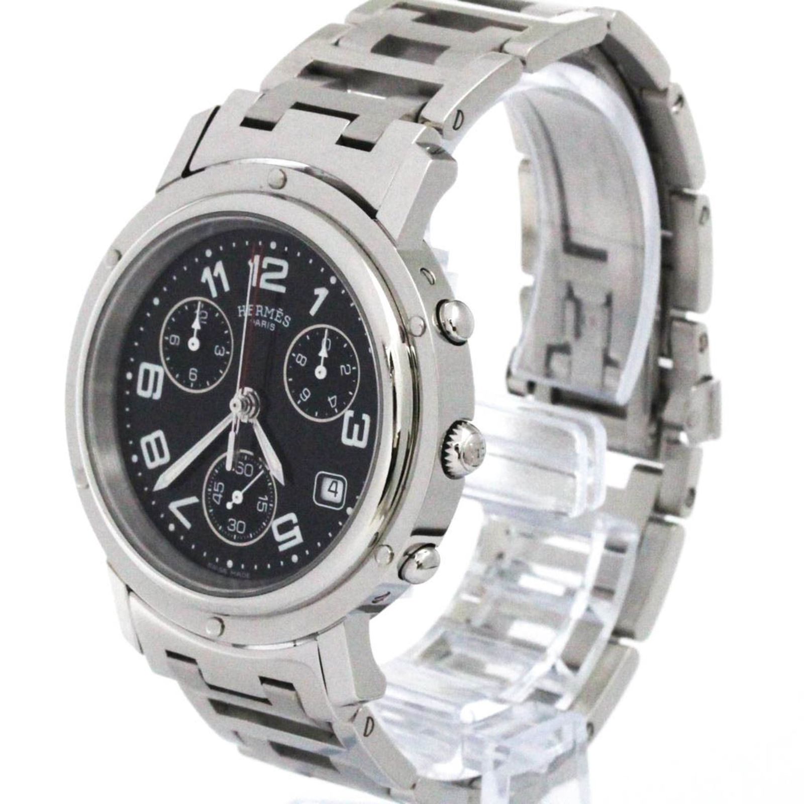 エルメス HERMES クリッパー クロノグラフ ステンレススチール クォーツ メンズ 時計 CL 1 910 外装仕上げ済み