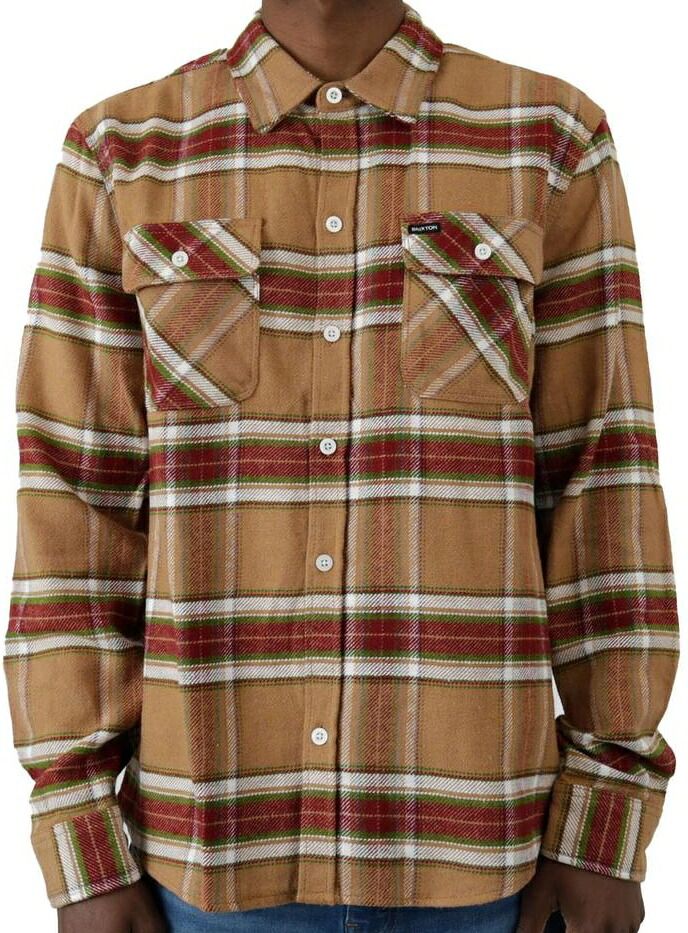Brixton Bowery Vintage Flannel Shirt Light Brown|Burnt Henna L ネルシャツ