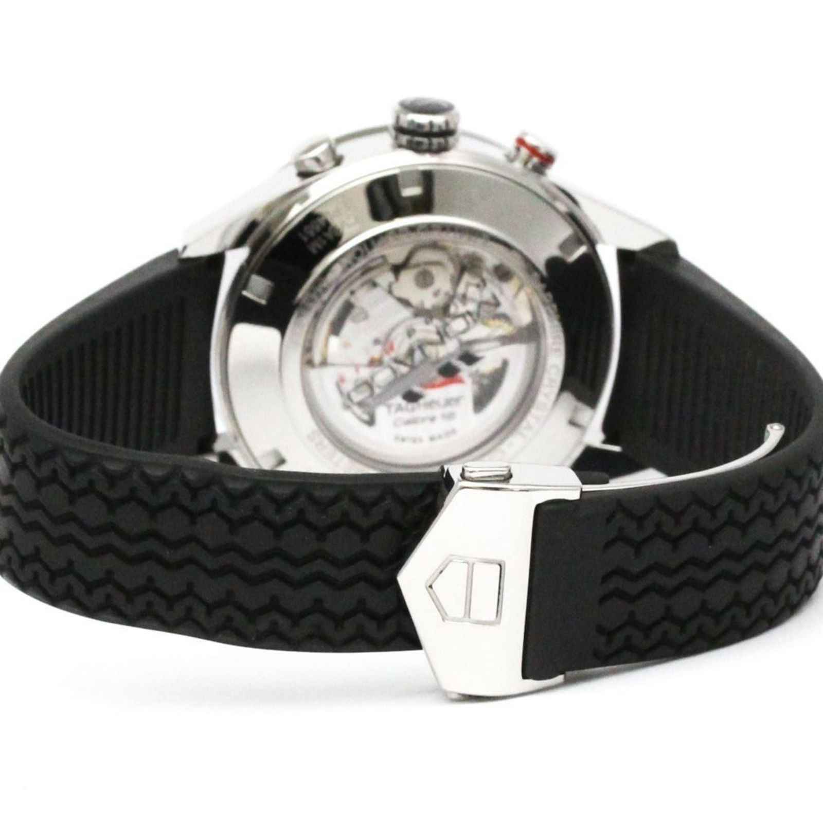  タグホイヤー TAG HEUER カレラ デイデイト クロノグラフ モナコ グランプリ ステンレススチール ラバー 自動巻き メンズ 時計 CV2A1M 外装仕上げ済み アウター 自動巻き時計 腕時計(アナログ)