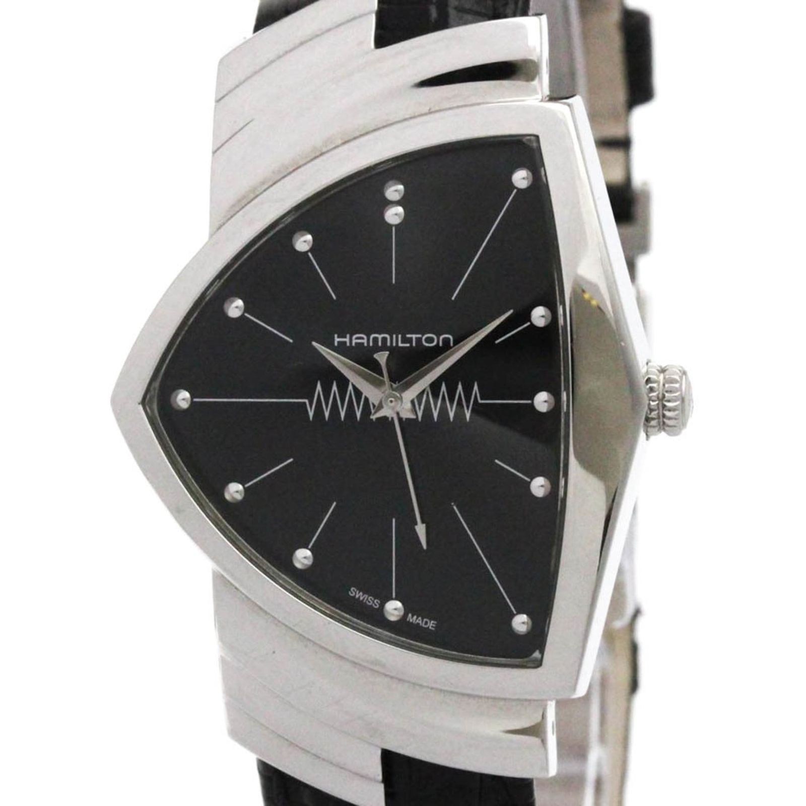 ハミルトン ベンチュラ クォーツ ステンレススチール レザー メンズ 時計 H 244112