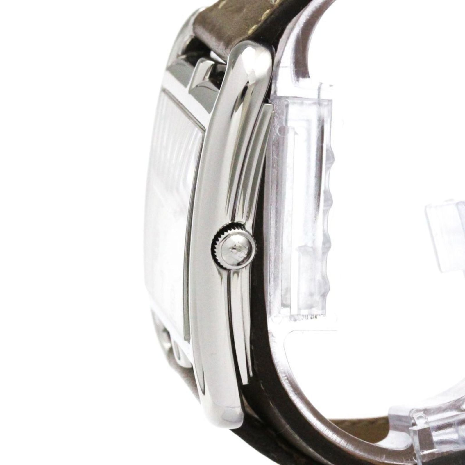  エルメス HERMES ケープコッド ドゥブルトゥール ステンレススチール レザー クォーツ メンズ 時計 CC 1.810 外装仕上げ済み 腕時計(クォーツ) 腕時計(アナログ)