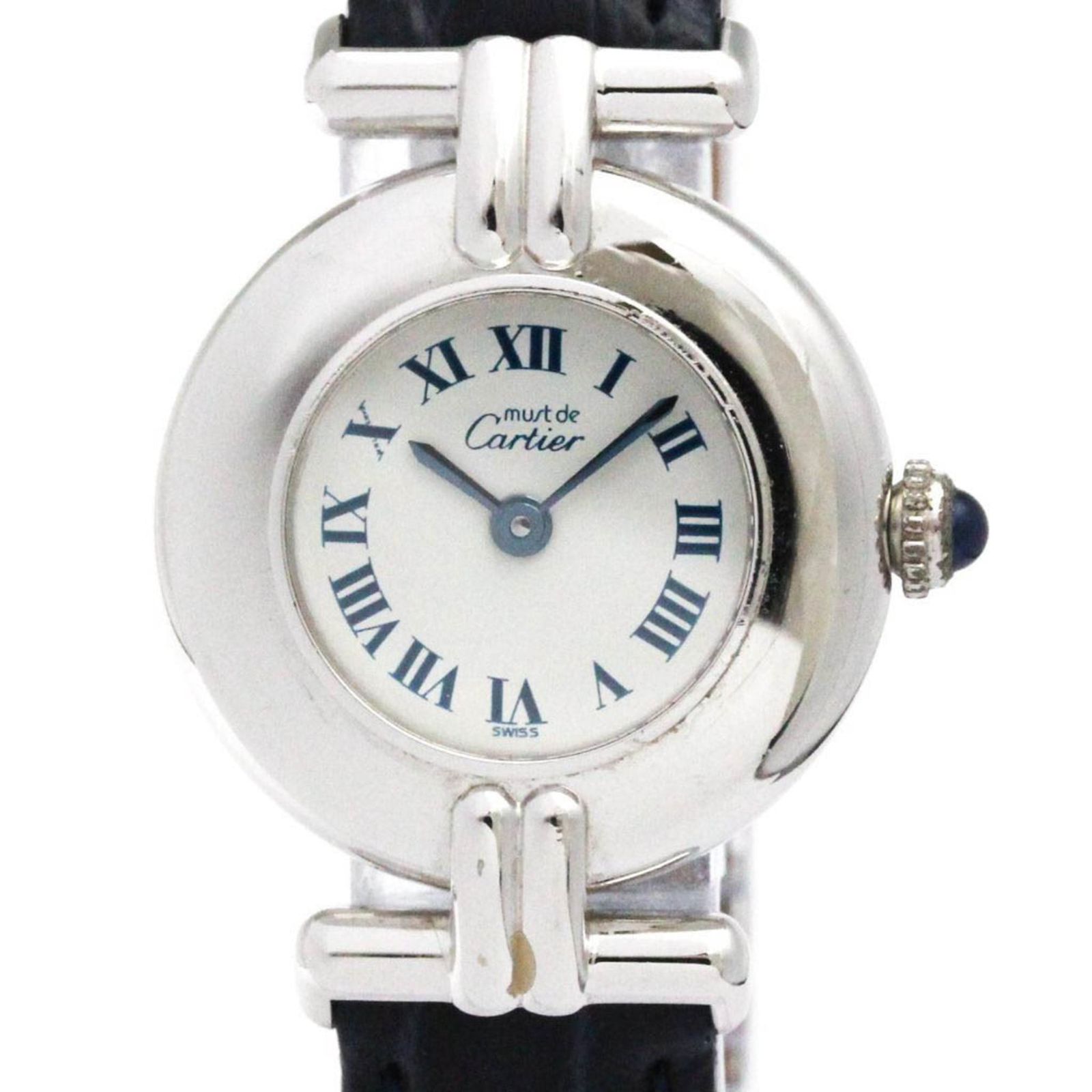 カルティエ (CARTIER) マストコリゼ シルバー 925 レザー クォーツ 