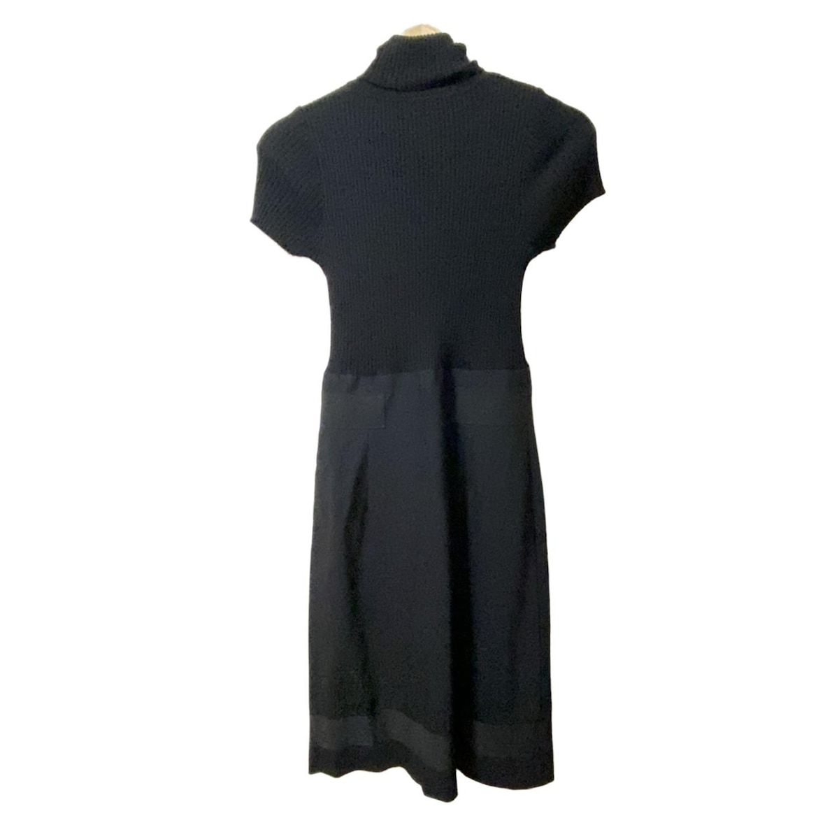 【PauleKa】超美品★ポールカ スカラップ半袖ニットワンピース(黒) PAULEKA(ポールカ) ワンピース サイズ38 M レディース美品 - 黒