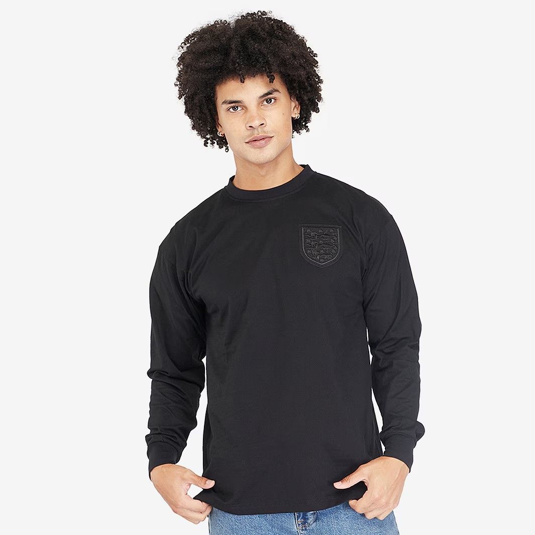 Score Draw レトロ イングランド代表 1966 W杯優勝 ブラックアウト 半袖 シャツ