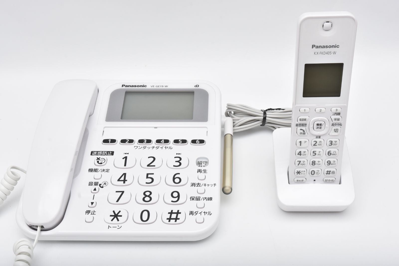 パナソニック デジタルコードレス 電話機 VE GE 19 DL W