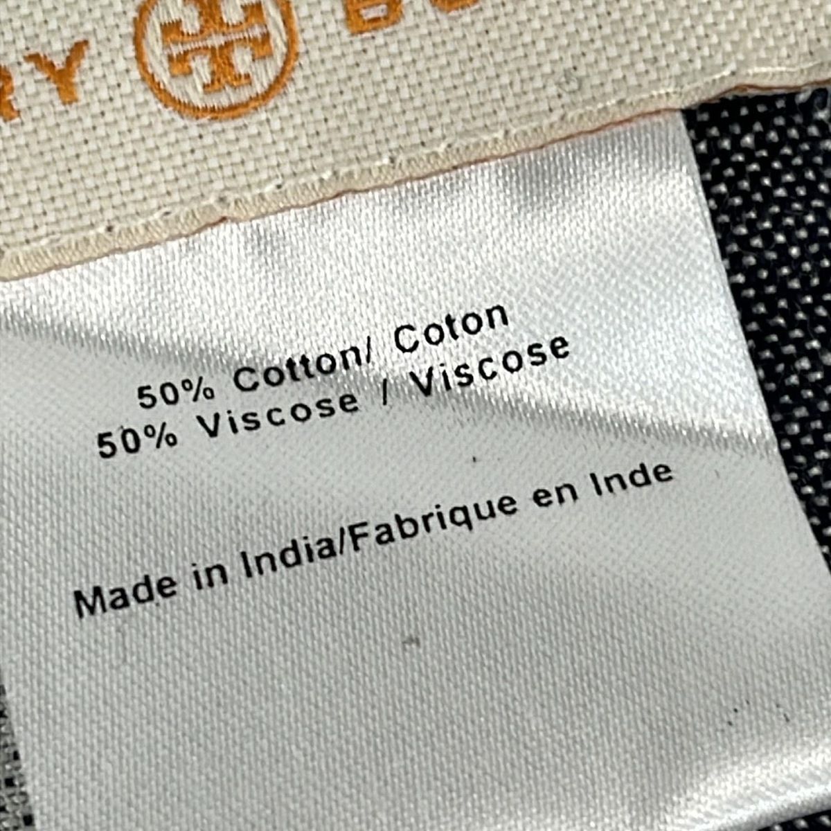  TORY BURCH トリーバーチ ストール ショール ダークネイビー ライトグレー ボーダー コットン ストール ショール 小物