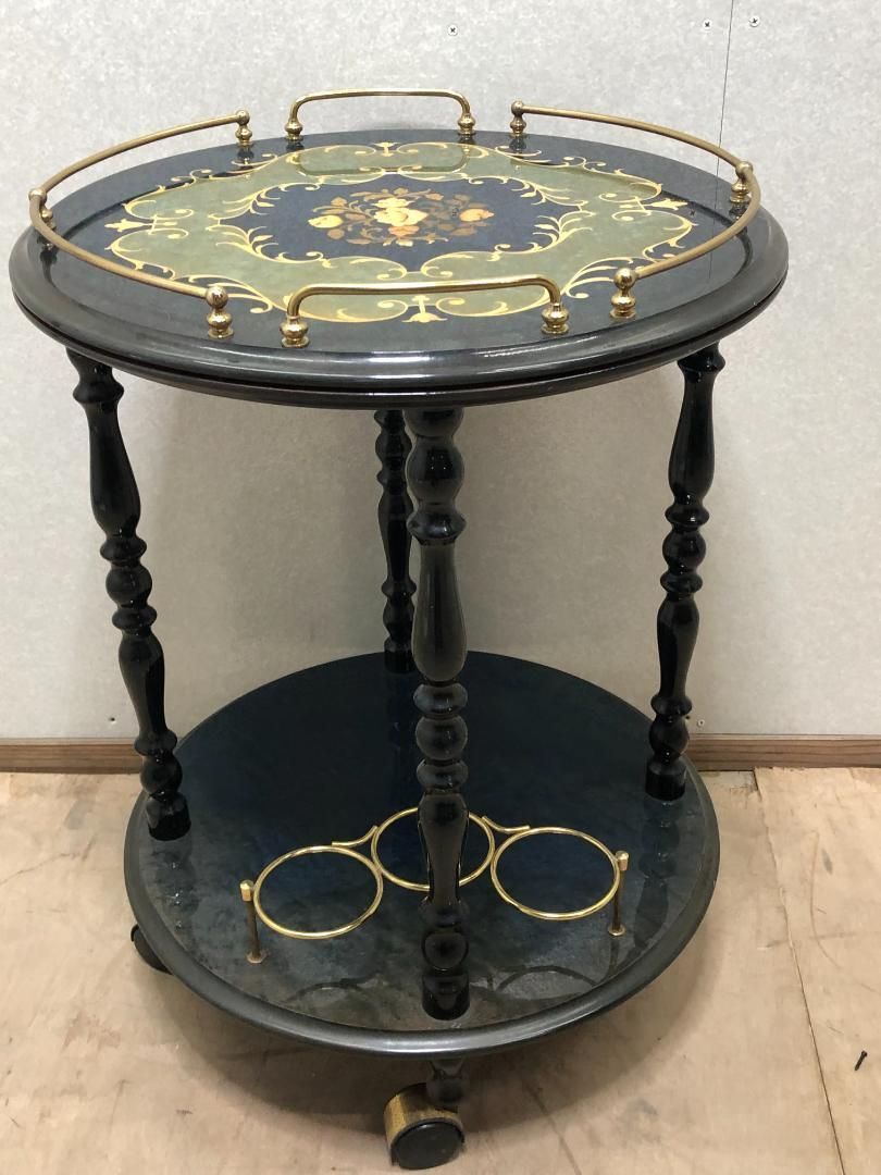 イタリア製 象嵌ワゴン アンティーク キッチンワゴン 73041-5-050