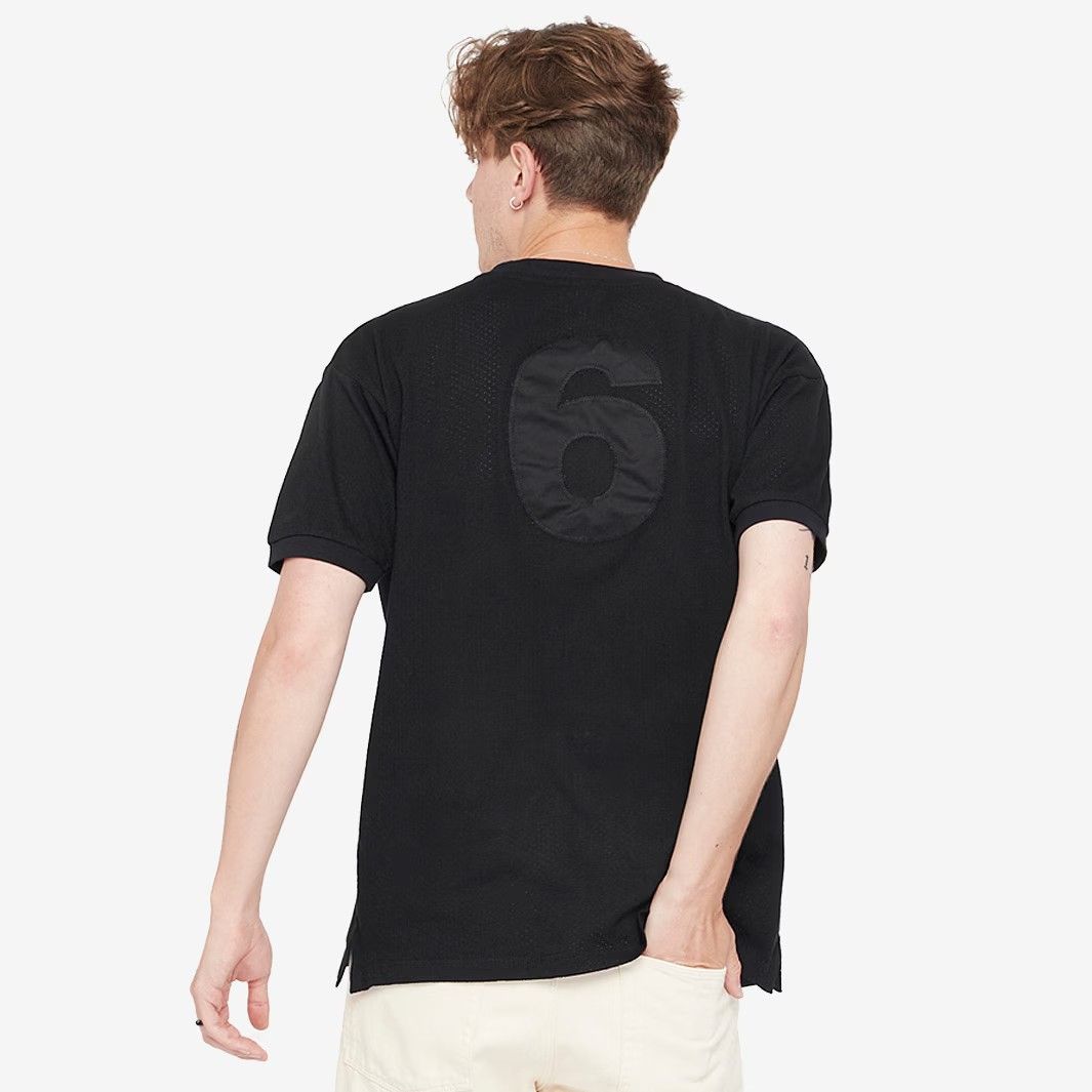 Score Draw レトロ イングランド代表 1970 W杯 ブラックアウト 半袖 シャツ No.6 黒