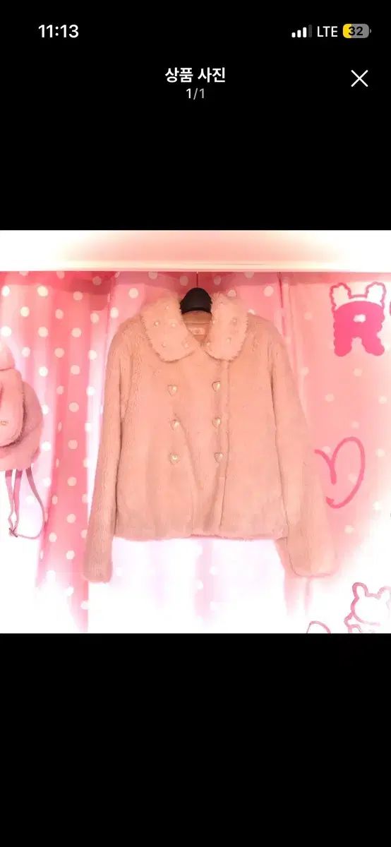 ディアマイラブ ハート ボタン ファージャケット アウター 姫ギャル