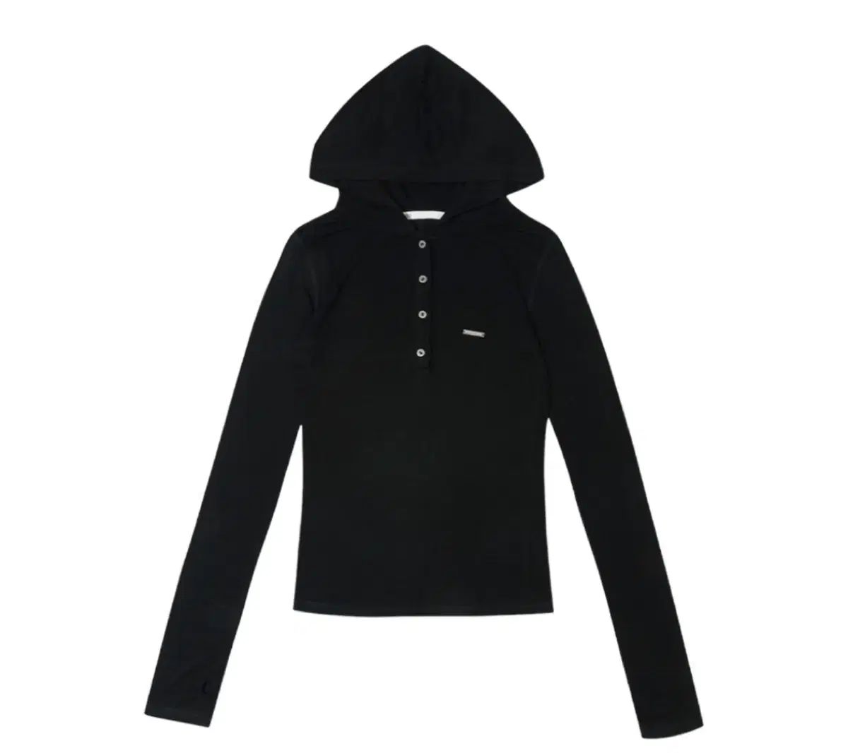 BOHEMSEO ボヘミアンソウル フード ボタン ウォーマー Tシャツ ブラック