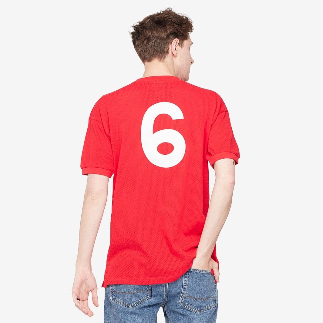 Score Draw レトロ イングランド代表 1970 W杯 アウェイ 半袖 シャツ No.6 赤