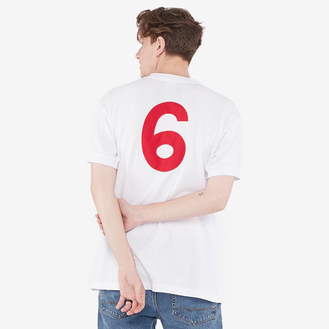 Score Draw レトロ イングランド代表 1970 W杯 ホーム 半袖 シャツ No.6 白