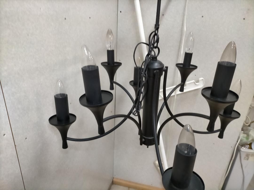 8灯 シンプル シャンデリア ペンダントライト ブラック 73043- - メルカリ
