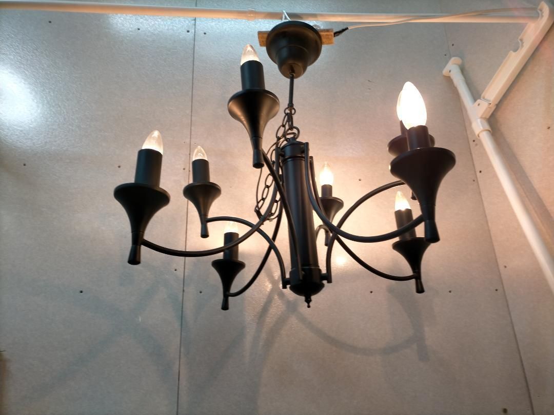 8灯 シンプル シャンデリア ペンダントライト ブラック 73043- - メルカリ