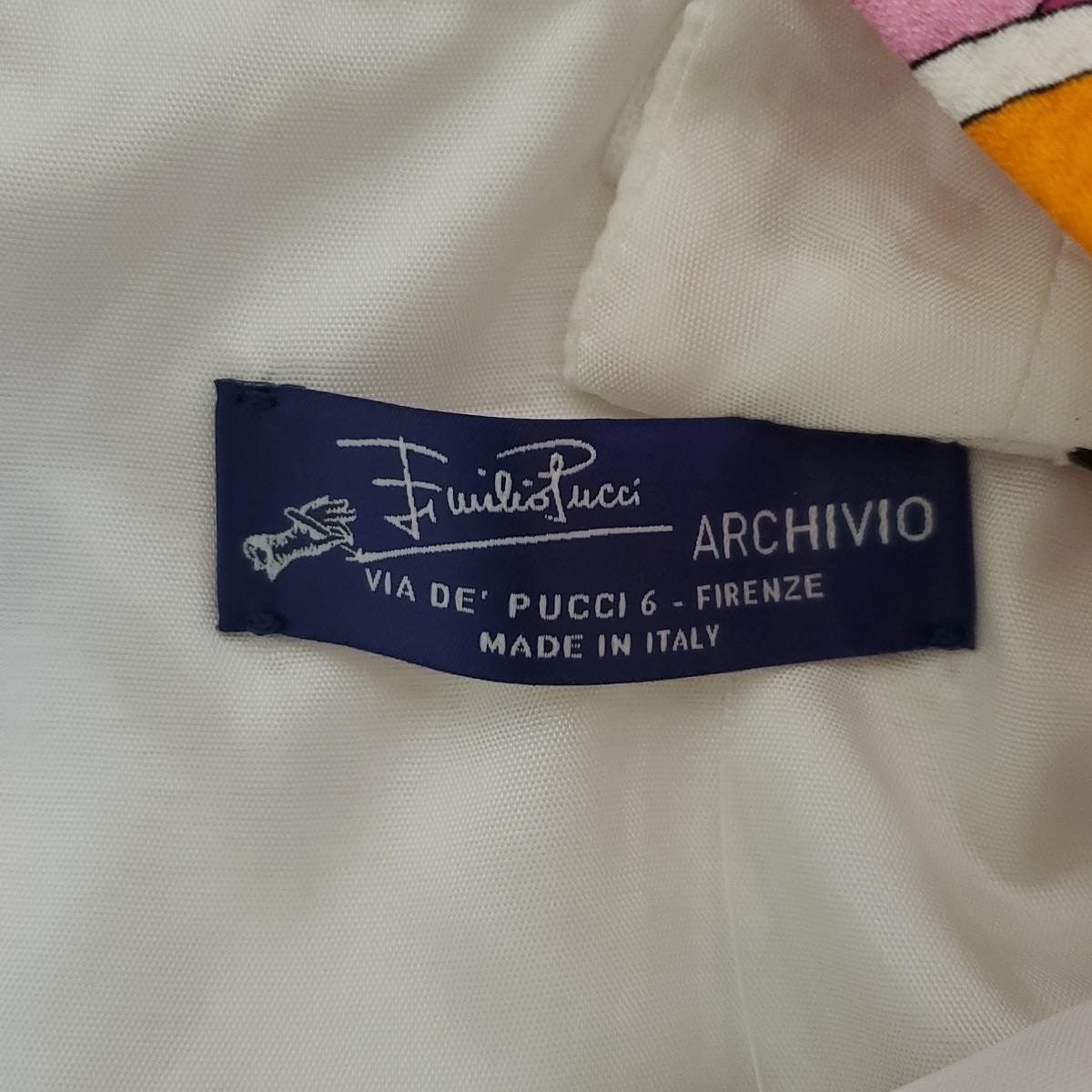  EMILIO PUCCI エミリオプッチ ワンピース サイズI 38 レディース ピンク 白 マルチ ノースリーブ ひざ丈 その他 ワンピース