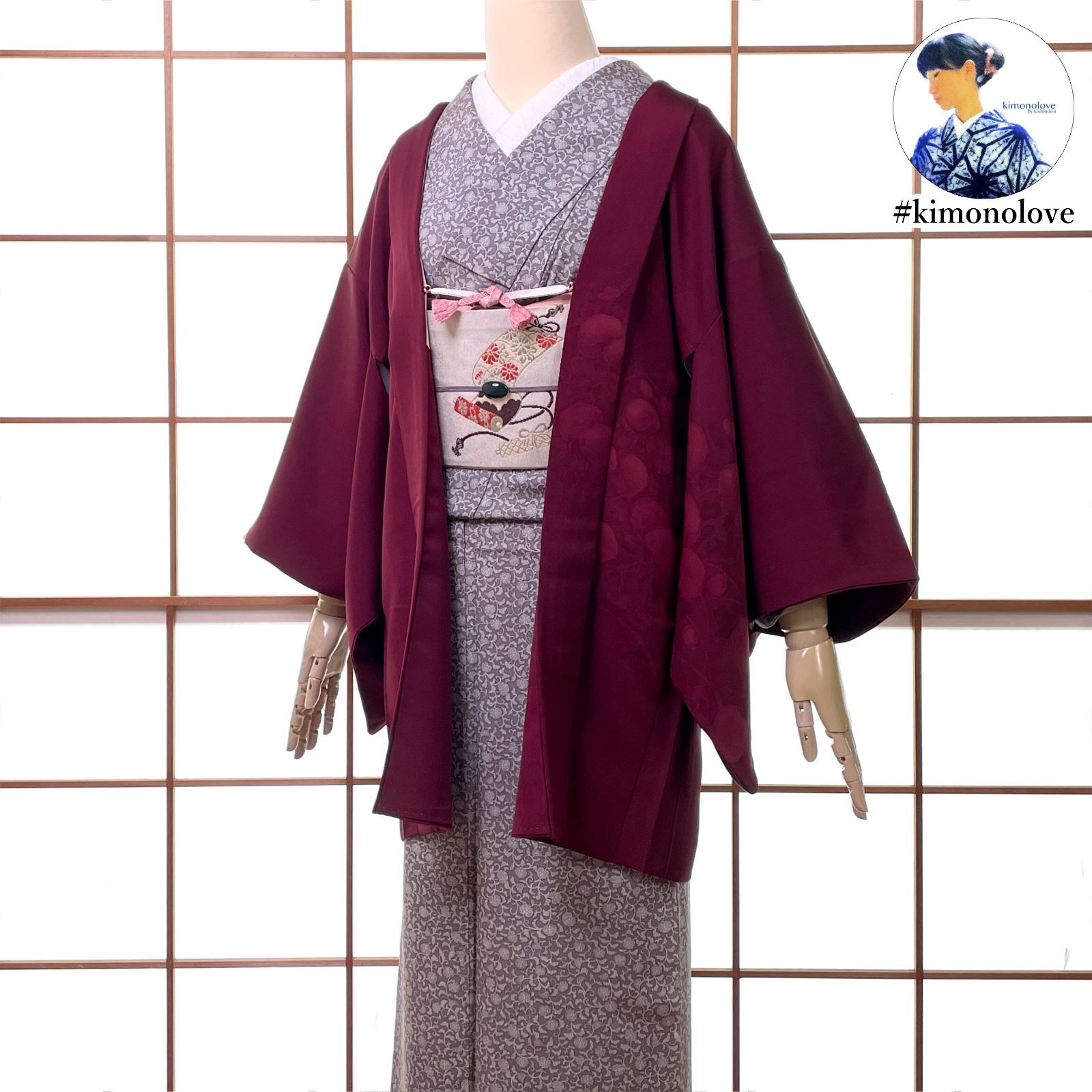 ご成約です 逸品 赤に宿る余韻　花紋 正絹羽織 羽織尺 倭物やカヤ ささらぎ花模様羽織 UVカット加工 – NOREN JAPAN 公式通販