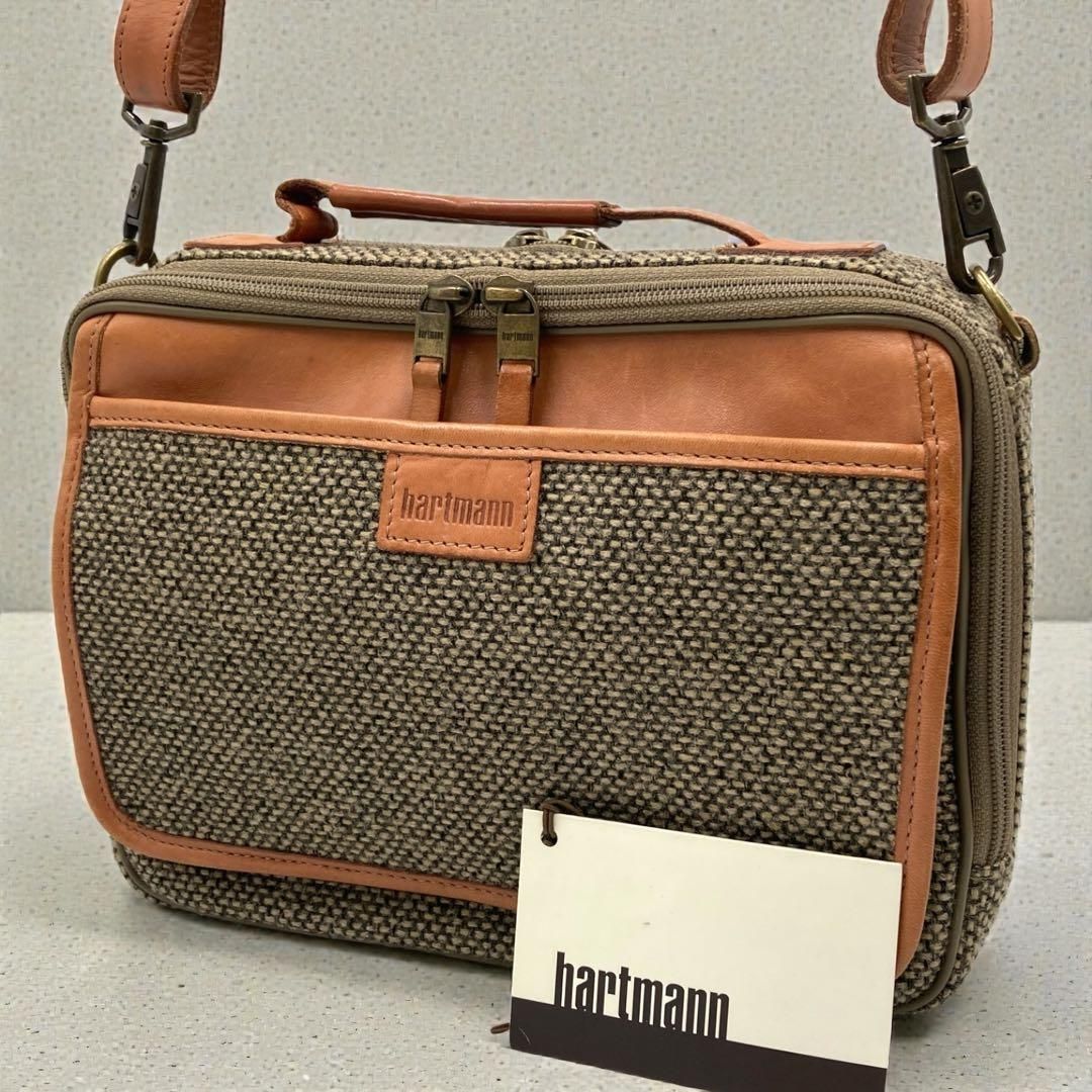 Hartmann ハートマン 2 way ショルダーバッグ レザー グレー