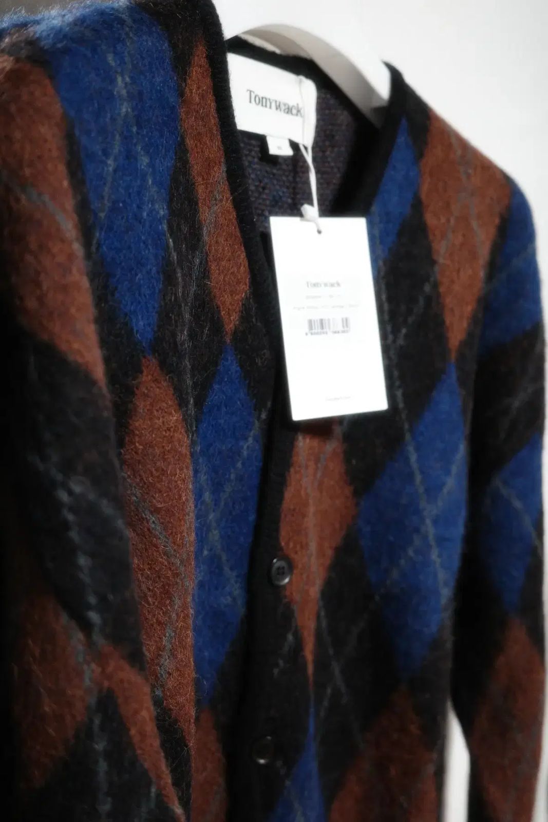 Tonywack アーガイル モヘア ニットカーディガン ブラック XL