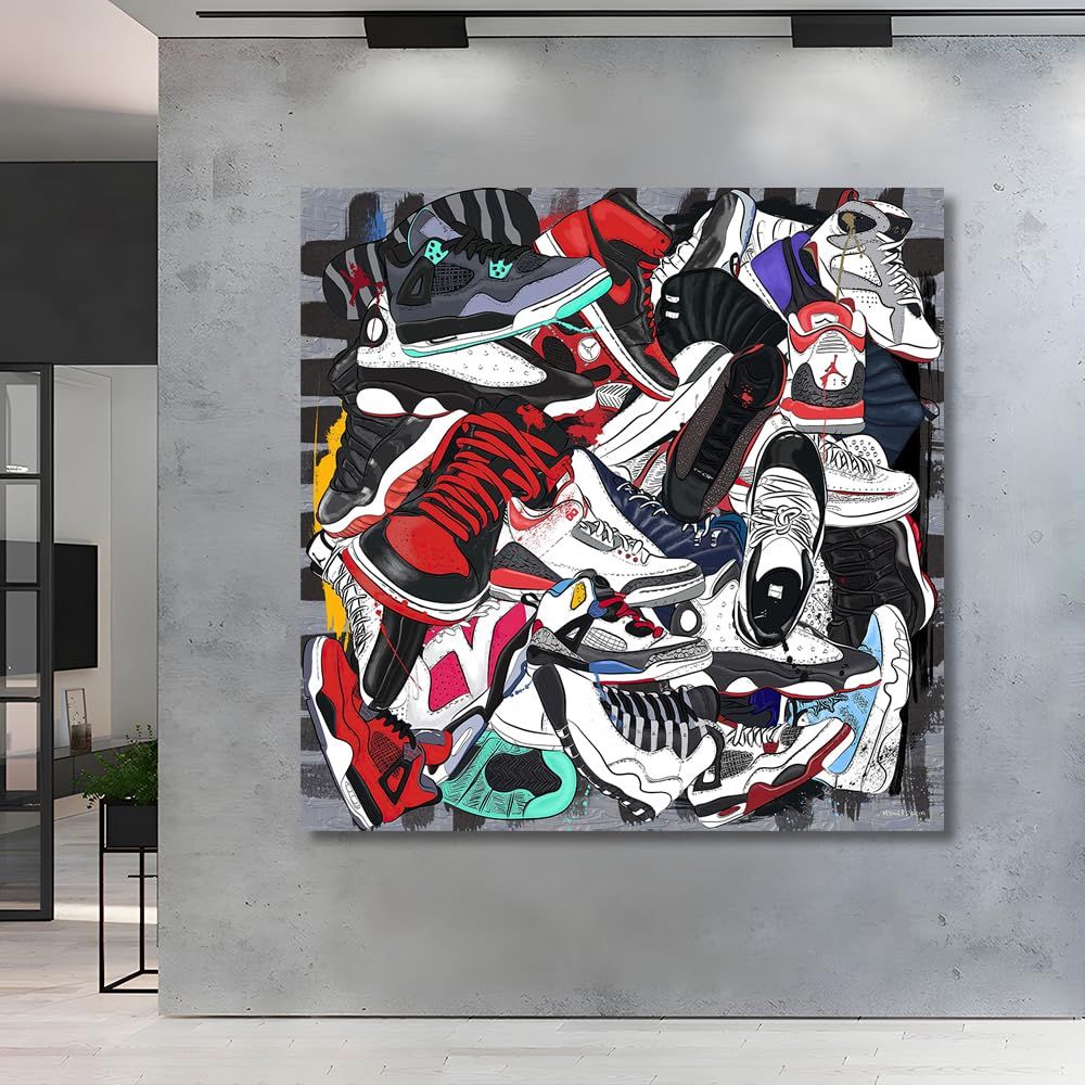 アートパネル スニーカー ストリート グラフティ W40cm H40cm アート