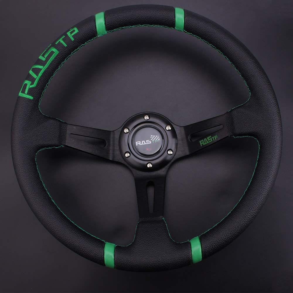 MUTEKI ステアリング ハンドル 直径350mm 軽量アルミニウム レザー 車