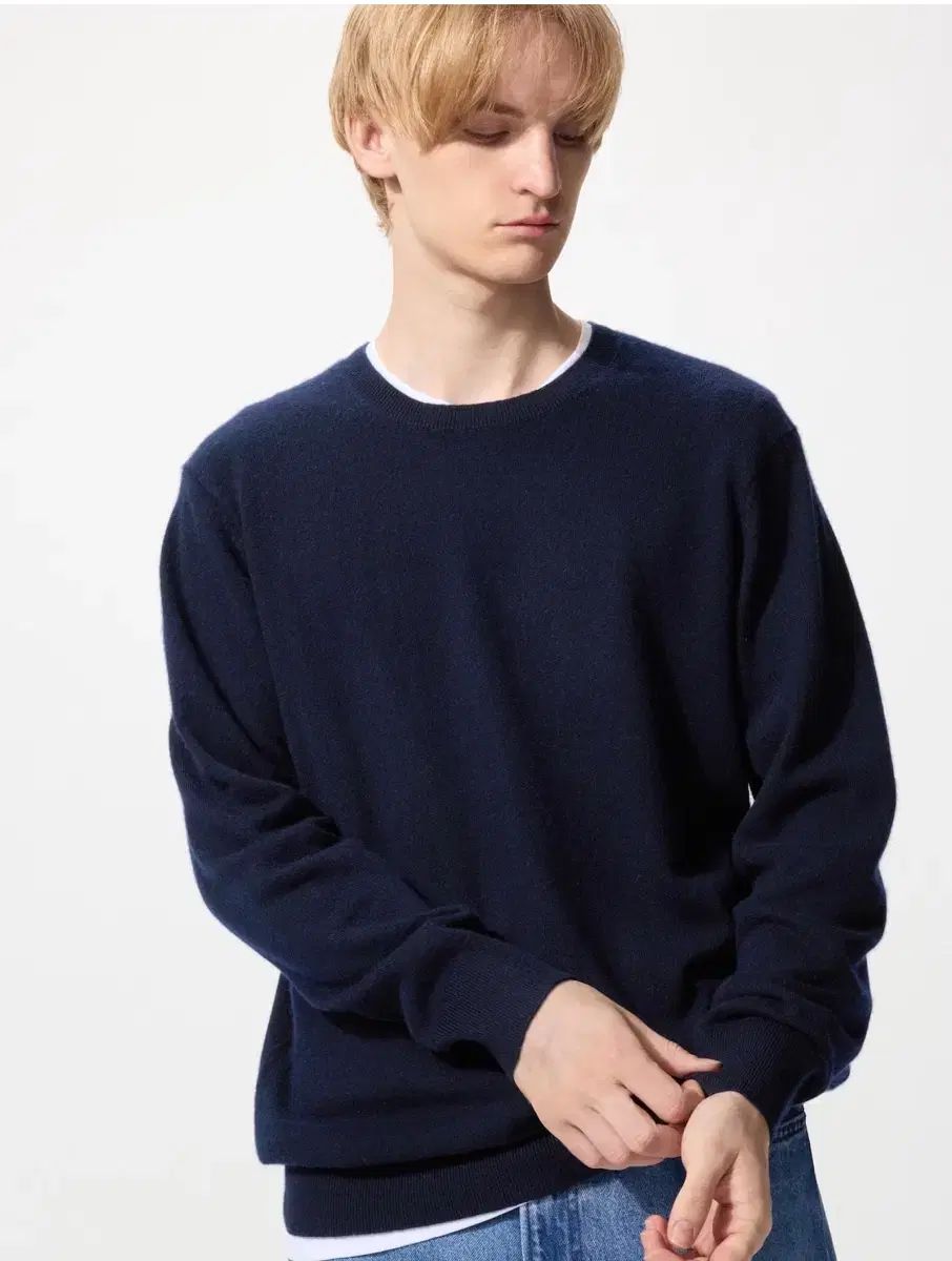 UNIQLO ユニクロ カシミア ニット ネイビー L