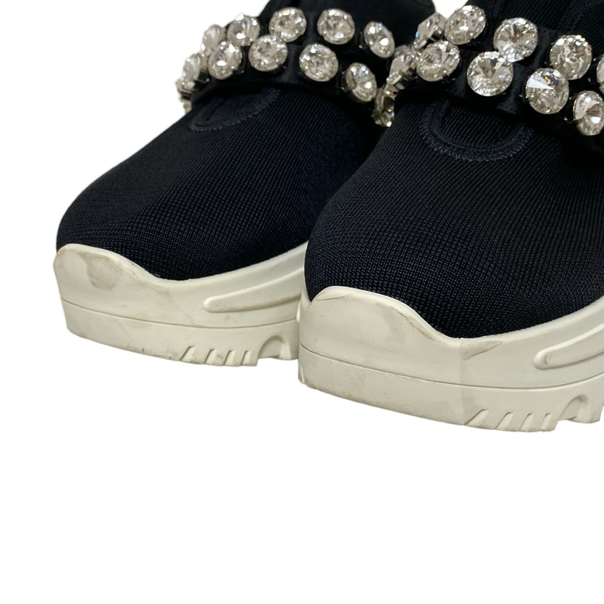 miumiu(ミュウミュウ) スニーカー 37 レディース - 黒 ビジュー - メルカリ