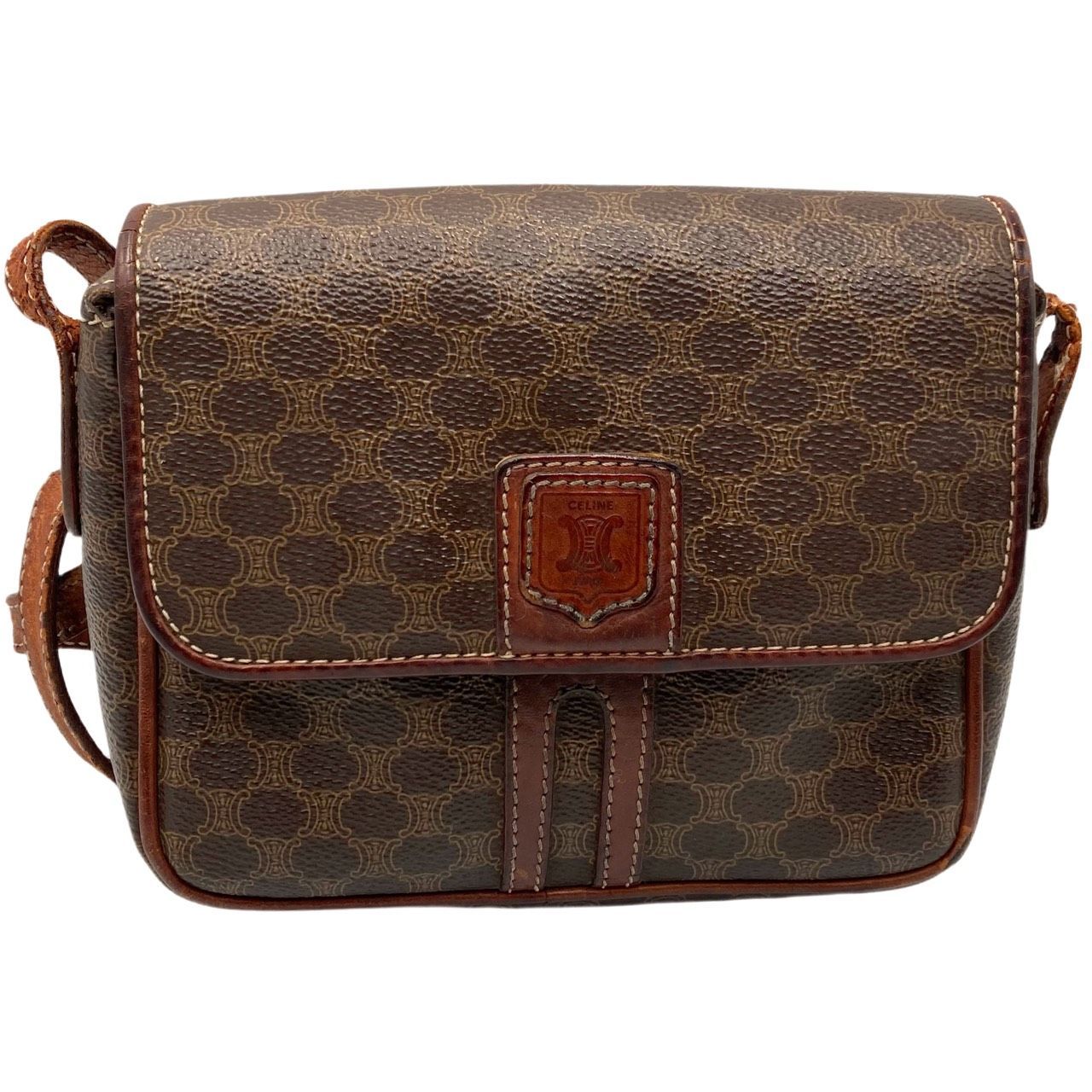 【良品】CELINE オールドセリーヌ　マカダム　トリオンフ　ショルダーバッグ 希少✤【CELINE／セリーヌ】ショルダーバッグ マカダム トリオンフ