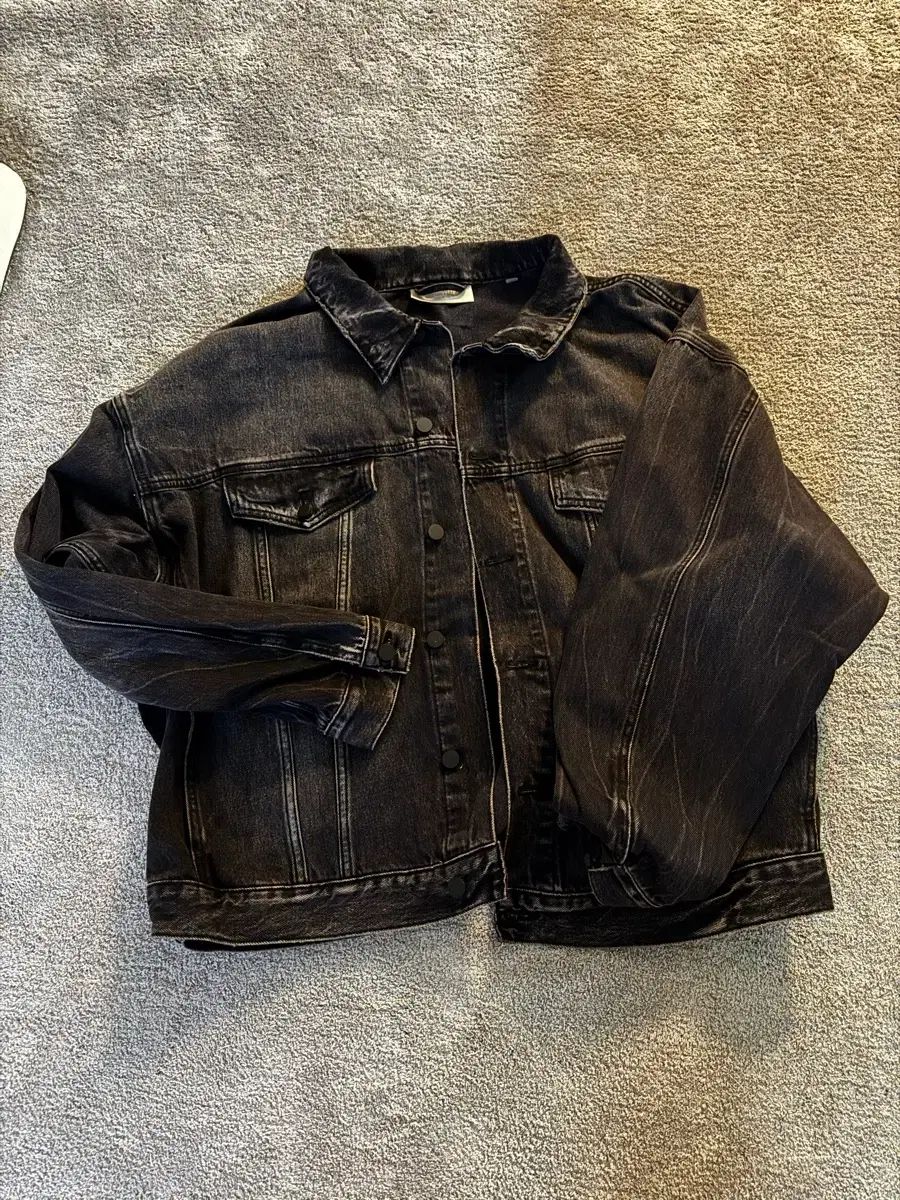 エッセンシャルズ ESSENTIALS デニム ジャケット ブラック Lサイズ