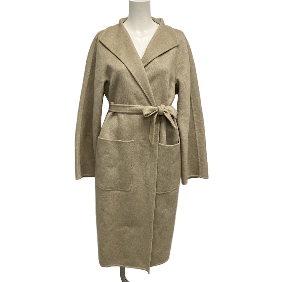 Max Mara マックスマーラ コート サイズJ 40 レディース グレーベージュ 長袖 CUCITO A MANO 秋 冬 カシミヤ