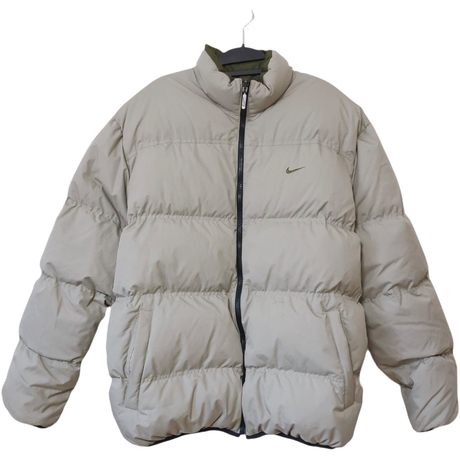 z1628 NIKE リバーシブルダウンジャケット グレー オリーブ メンズ XL