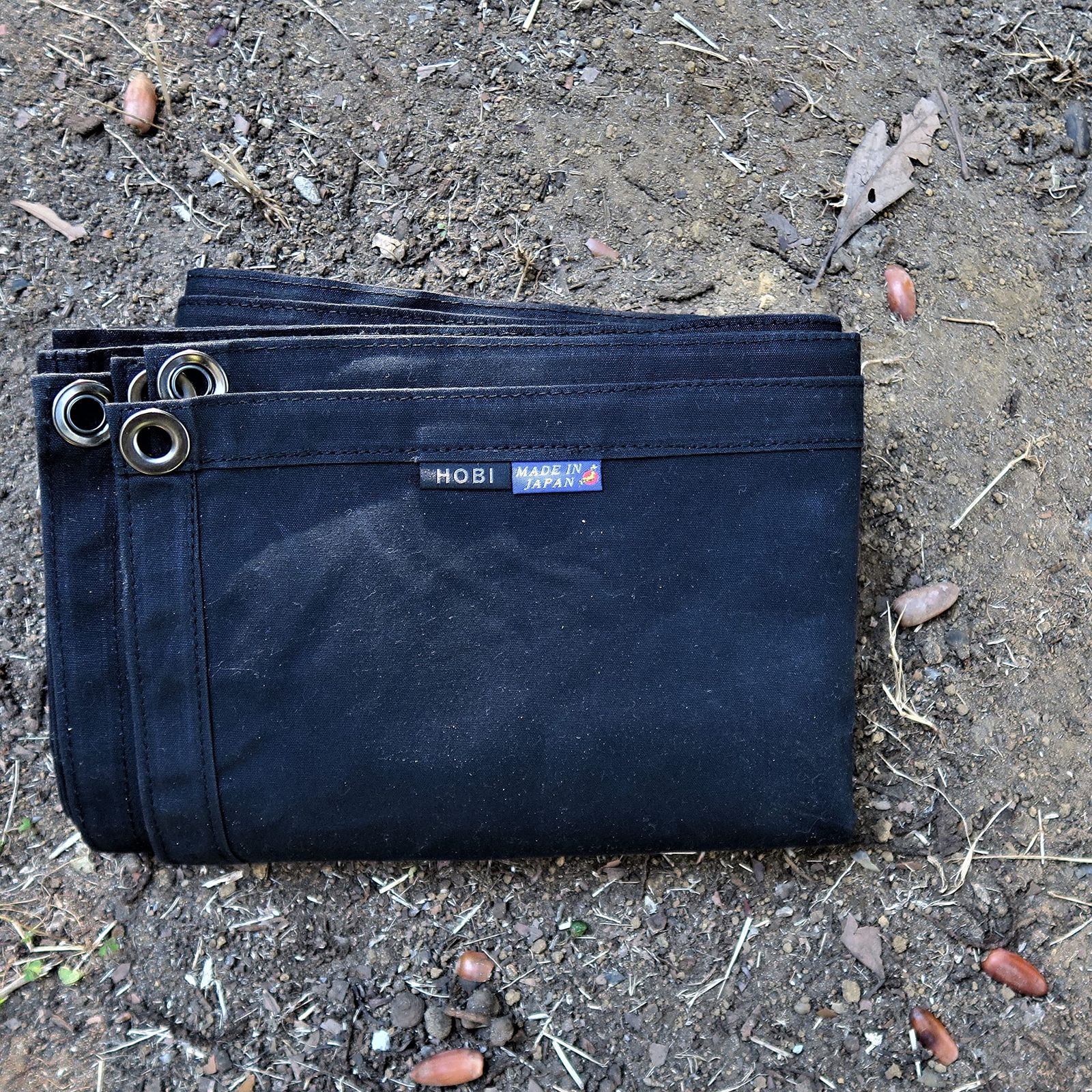  HOBI 三代目サバイブシート3 L 150 200 cm グランドシート 軽上質帆布 撥水パラフィン加工 無骨でタフ 軽量 頑丈ハトメ オールブラック 黒 MADE IN JAPAN キャンプテント テント シェルター