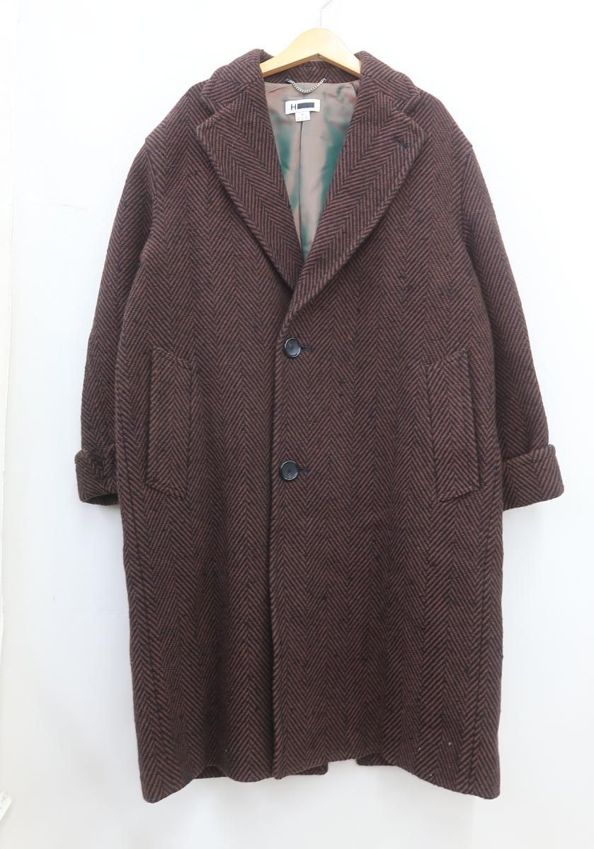 2326 H BEAUTY YOUTH エイチビューティーアンドユース TWEED BIG COAT コート US 34