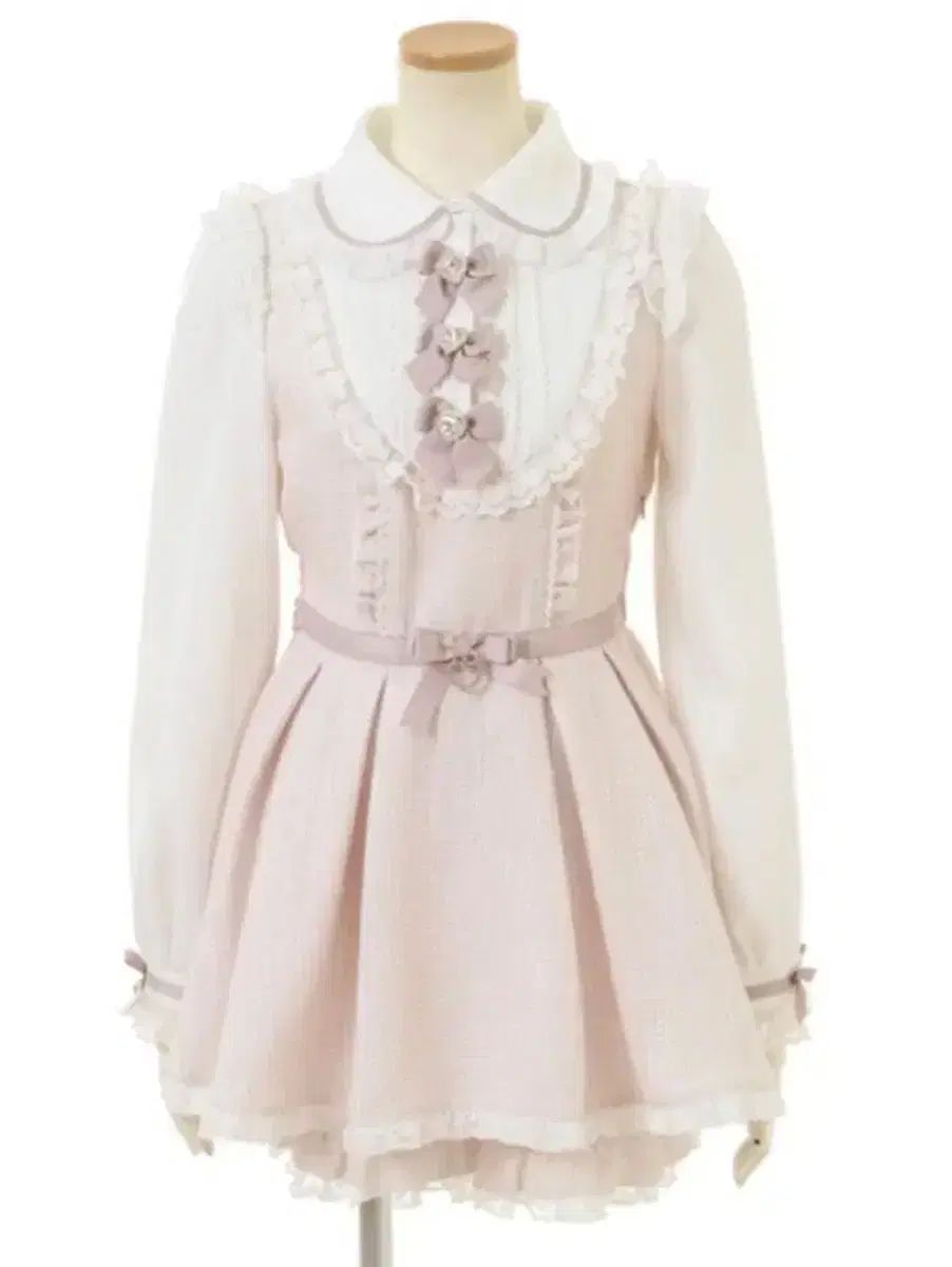 リズリサ 3連リボン 長袖 ツイード セットアップ ワンピース 量産型 地雷系 ロジータ ピウム