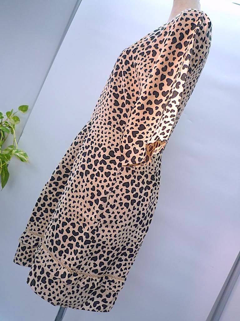 美品 ジルスチュアート JILLSTUART ハートレオパード柄 ワンピース S