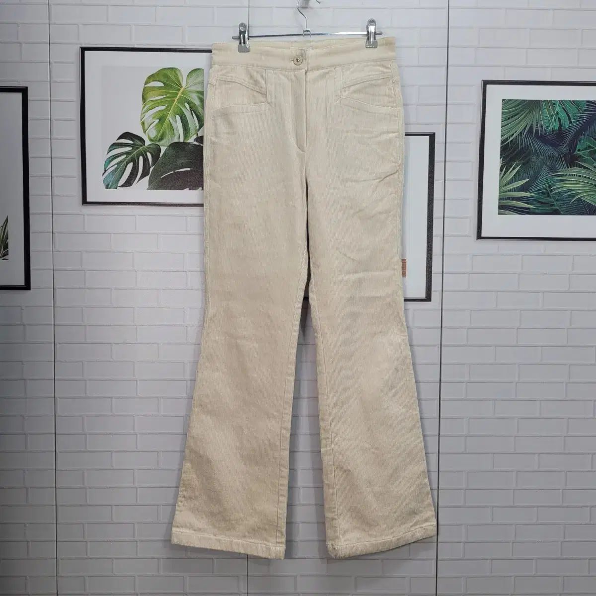 ハンサム TIME ゴージ ツアーベルベット パンツ ズボン スラックス ベージュ ほぼ