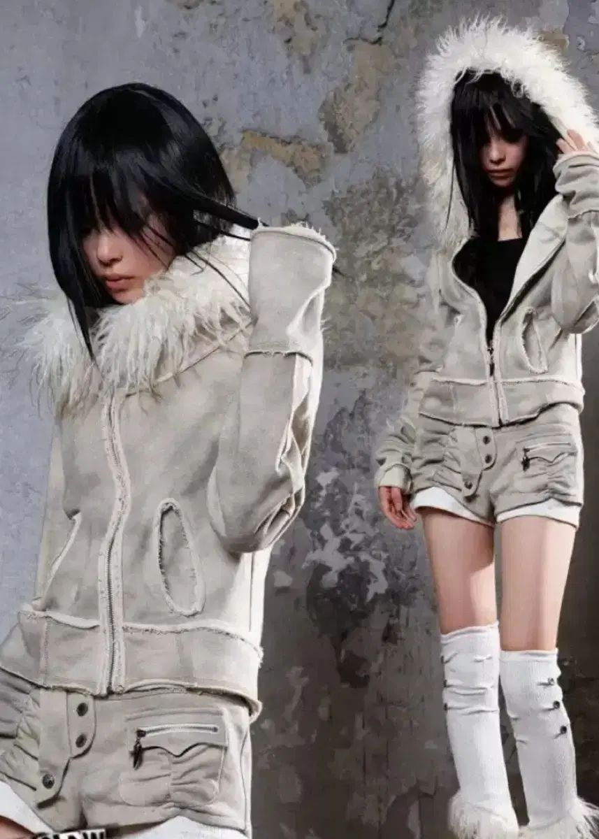 S ARIADNAw ファー フードジップアップ shopcor パンク ヴィンテージ