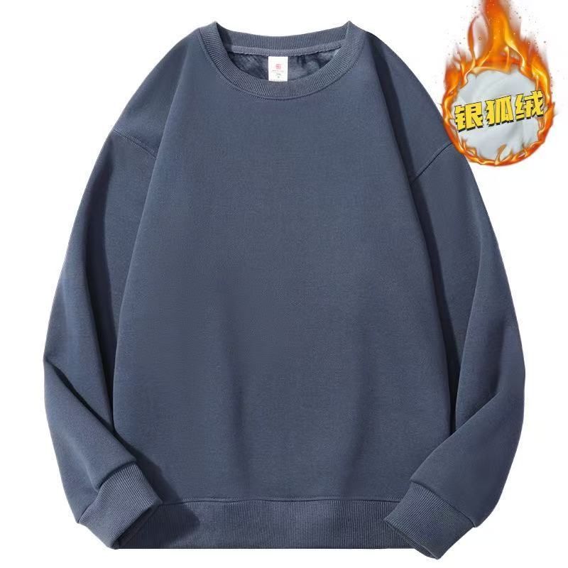 丸襟パーカー男性用秋冬加絨保温長袖tシャツアメリカンインナーレギンス