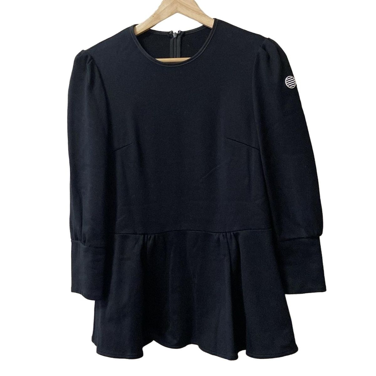 BORDERS at BALCONY ボーダーズアットバルコニー チュニック サイズ38 M レディース 黒 白 長袖 ワッペン