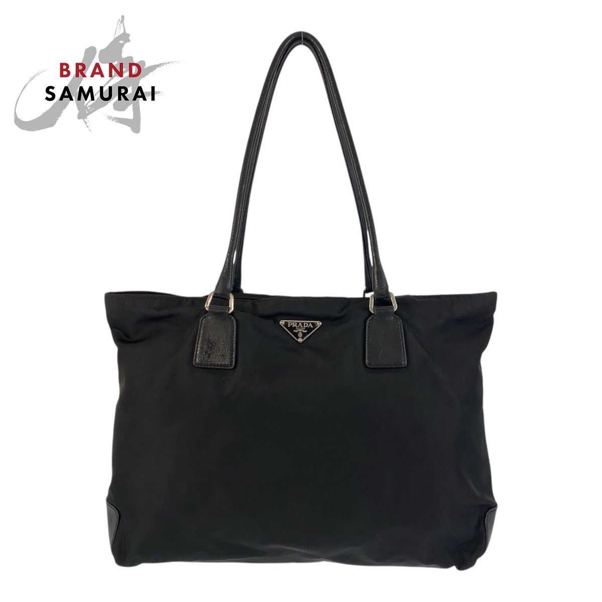 レディース PRADA プラダ テスート 三角ロゴプレート ブラック 黒 