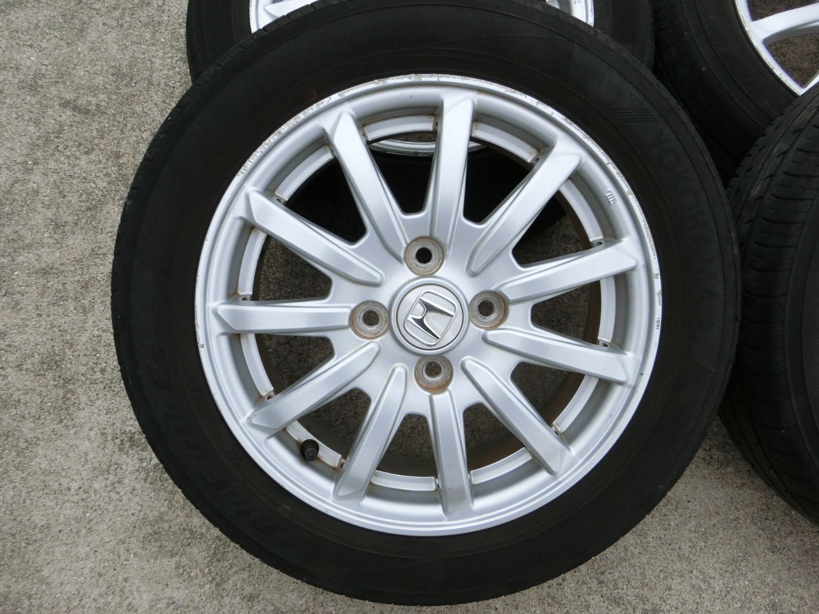 901 ホンダ 14インチ アルミホイール 14 4 5 J 40 PCD 100 ハブ径 約56 mm 4穴 4本セット 155 65 R バモス 外し