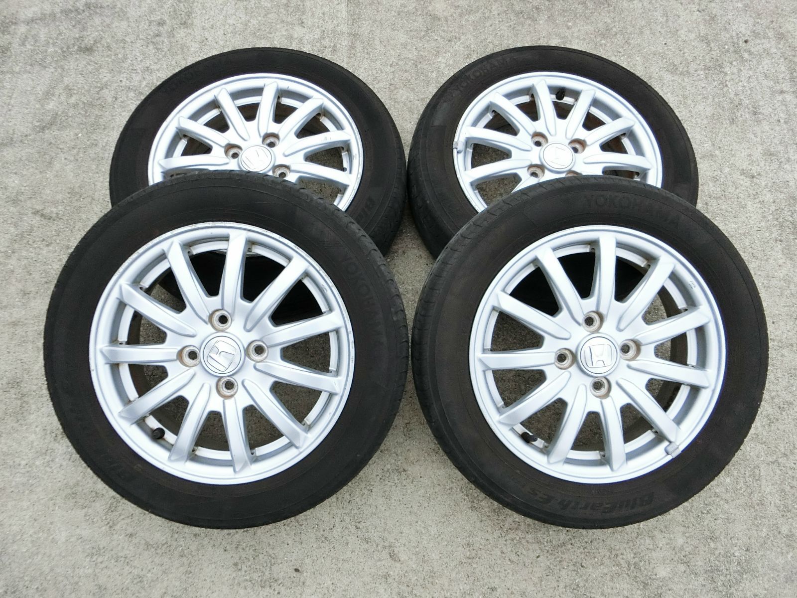 901 ホンダ 14インチ アルミホイール 14 4 5 J 40 PCD 100 ハブ径 約56 mm 4穴 4本セット 155 65 R バモス 外し