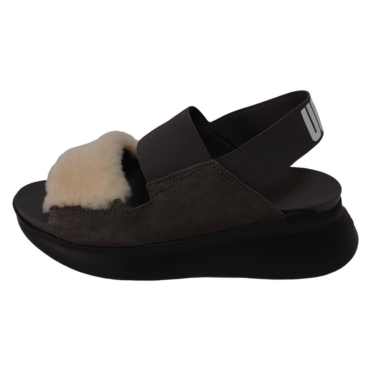 UGG アグ サンダル 23 5 レディース シルバーレイク 1101919 ダークグレー アイボリー ムートン