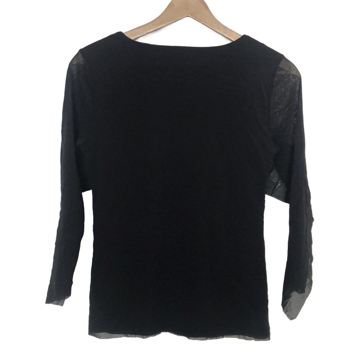 TAM ヴィヴィアンタム 七分袖カットソー サイズ1 S レディース - 黒 Vネック 刺繍