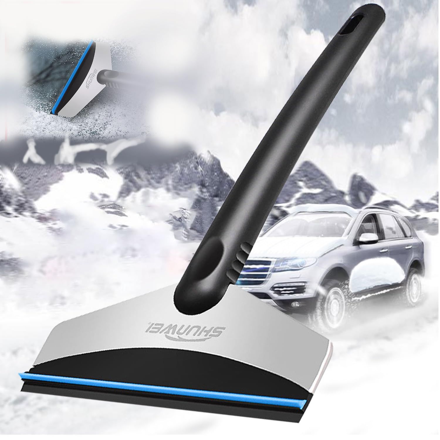 車用雪かき アイススクレーパー 車 雪 対策 ミニスコップ 雪かき