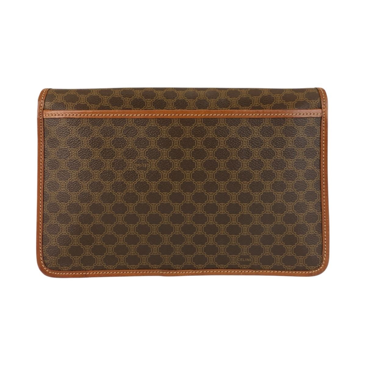 公式 美品 CELINE セリーヌ マカダム ブラウン ゴールド金具 PVC