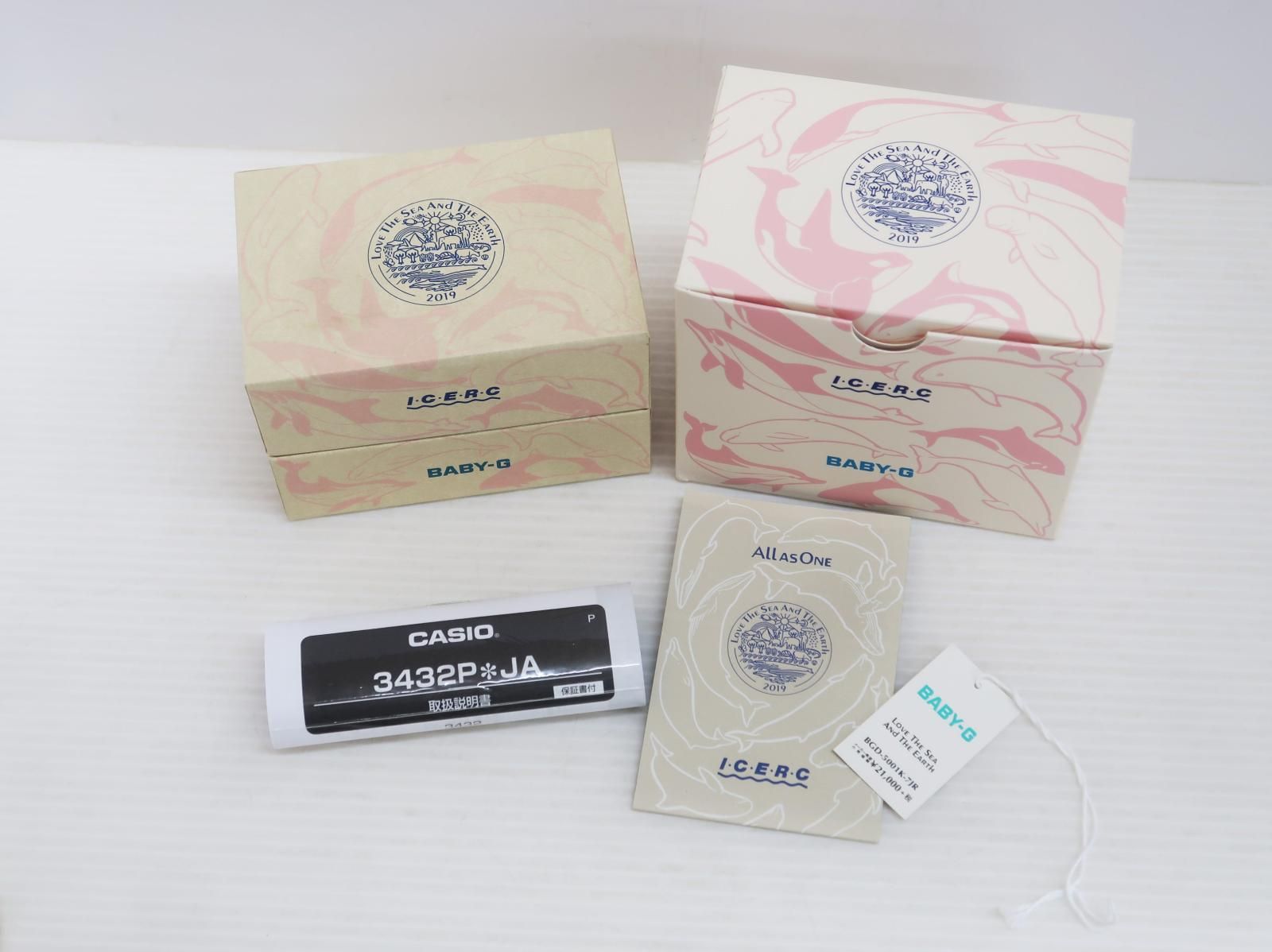  2124 BABY-G ベビージー イルカ クジラモデル 2019 25周年記念 ソーラー BGD-5001 K-7 JR 腕時計 腕時計(デジタル) 時計