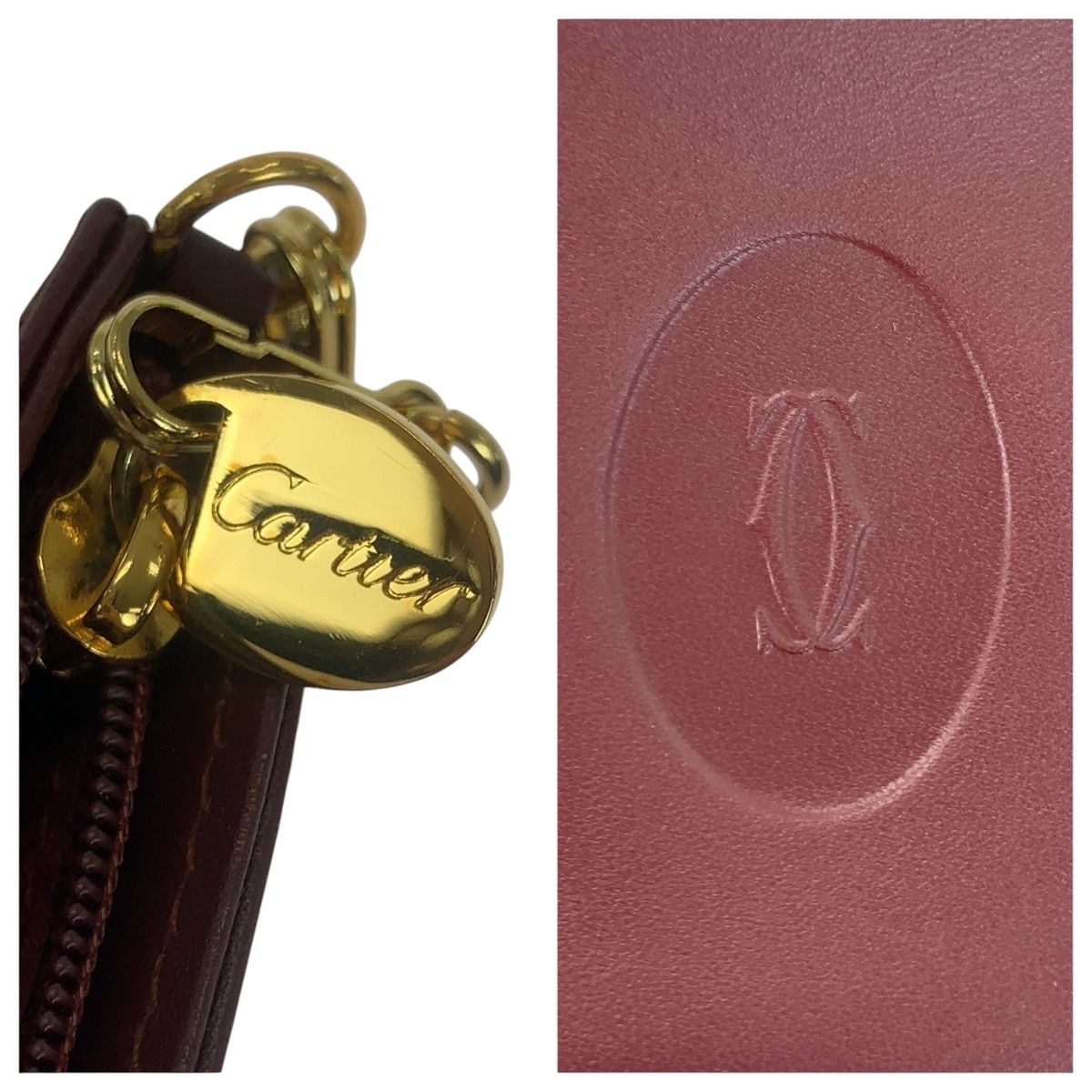 美品 CARTIER カルティエ マストライン ワインレッド ゴールド金具