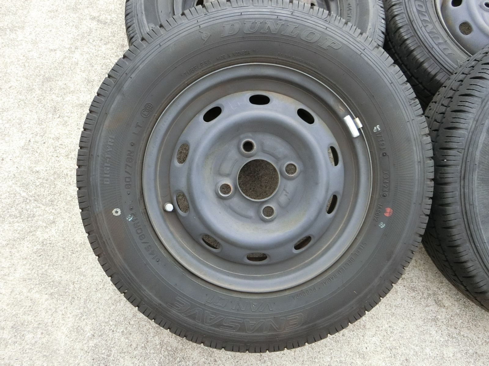 902 12インチ スチールホイール 12 4 0 B PCD 100 ハブ径 約59 mm 4穴 4本セット 145 80 R 製 スバル サンバー 外し